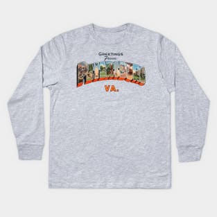 Greetings from Petersburg Virginia Kids Long Sleeve T-Shirt